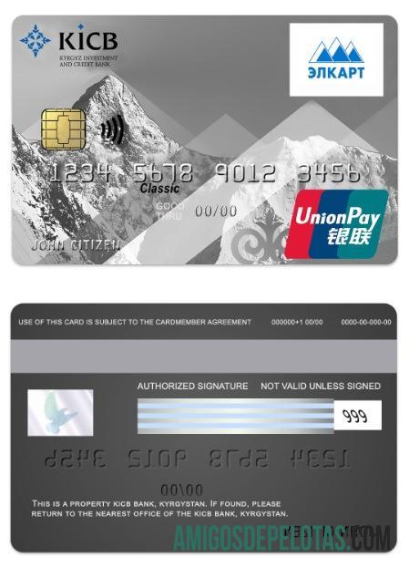 Kyrgyzstan KICB Bank UnionPay Classic Card real example